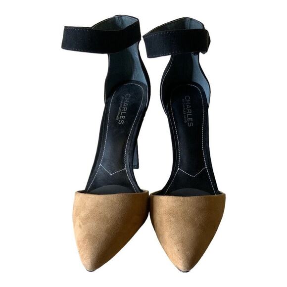 Charles David Shoes Women's Size 9M Pointy Stiletto Pumps Ankle Strap Two-Tone - Picture 9 of 13